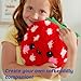 LatchKits Strawberry Pillow - Latch Hook Kits for Kids, Arts and Crafts, Yarn Art, Kids Crafts, Toys for Girls, Birthday Gift for Girls, Easy to Follow Pattern, Hook Included, Craft Kits, Ages 6+