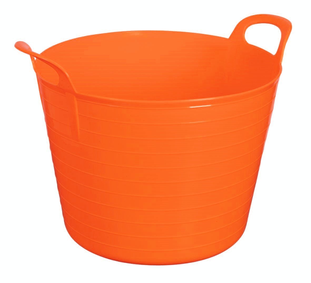 14 Litre Flexi Tub Garden Home Flexible Colour Rubber Storage Container Bucket Polyethylene Flex Tub- MADE IN U.K. (Orange)