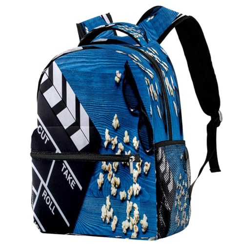 Sac à dos d'école bleu et multicolore 40cm pour ado et voyage