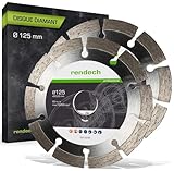 rendech® Disque diamant 125 mm professionnel pour Béton, Pierre, Brique etc.   Disques à tronçonner diamantés haute performance | Lot de 2