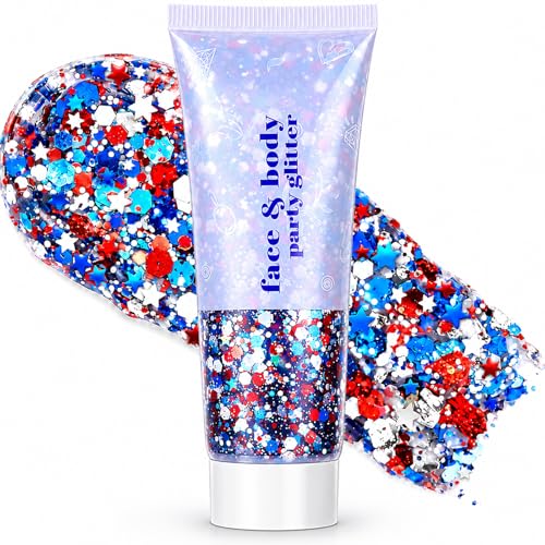 4th of July Glitter Stick, Red White & Blue...