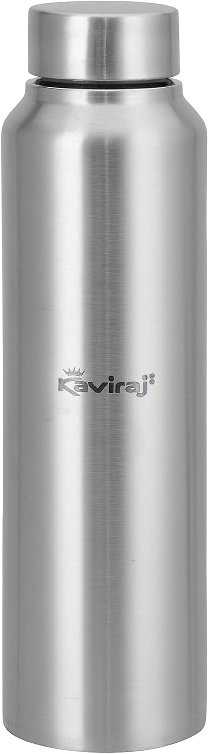 kaviraj Stainless Steel Refrigerator Simplex Single Wall Leak proof Water Bottle (750, Round, 1, Simplex Bottle)