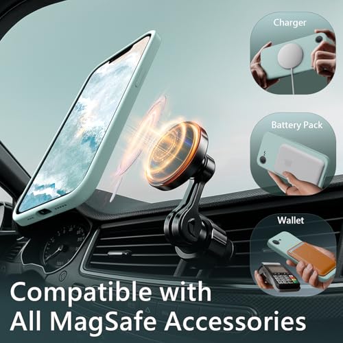 Image of FireNova Magnetic for iPhone 17e Case /iPhone 16e Case, Compatible with MagSafe, [Silicone Camera Protection] Microfiber Lining Phone Case, 6.1 inch, Mint Green