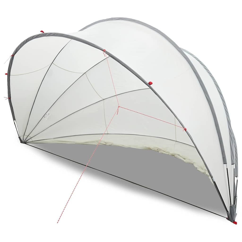 Piscina a cupola pieghevole, 500 x 500 x 236 cm, grigio e arancione, in fibra di vetro resistente ai raggi UV, con borsa per il trasporto e tiranti, facile da piegare per protezione