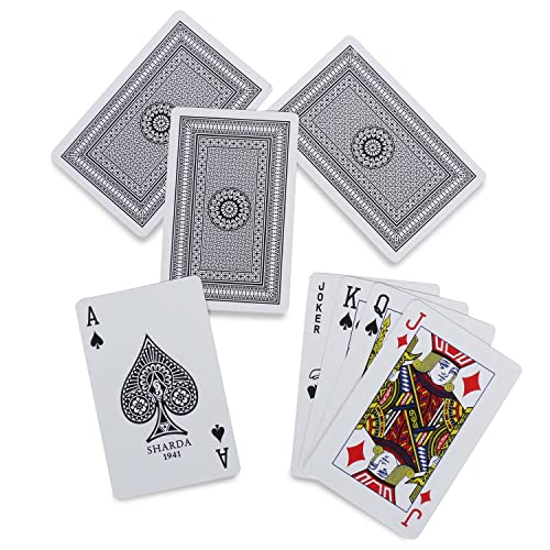 Image of Brazil Bridge Premium Plastic Playing Cards- Red & Black Design (Set of 2)