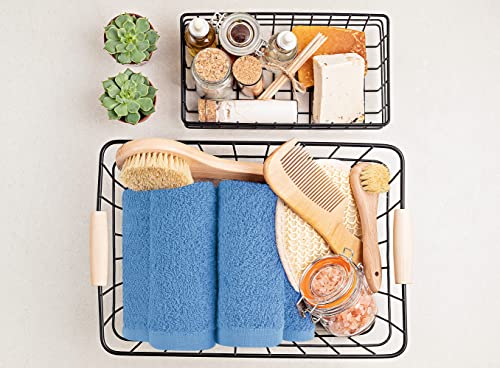Image of Utopia Towels 24 Pack Cotton Washcloths Set, 100% Ring Spun Cotton, Premium Quality Flannel Face Cloths, Highly Absorbent and Soft Feel Fingertip Towels, Electric Blue