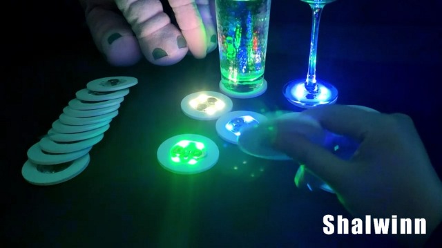 Luci LED Luce fino Sottobicchieri, 10/20 Confezione 4 LED 3
