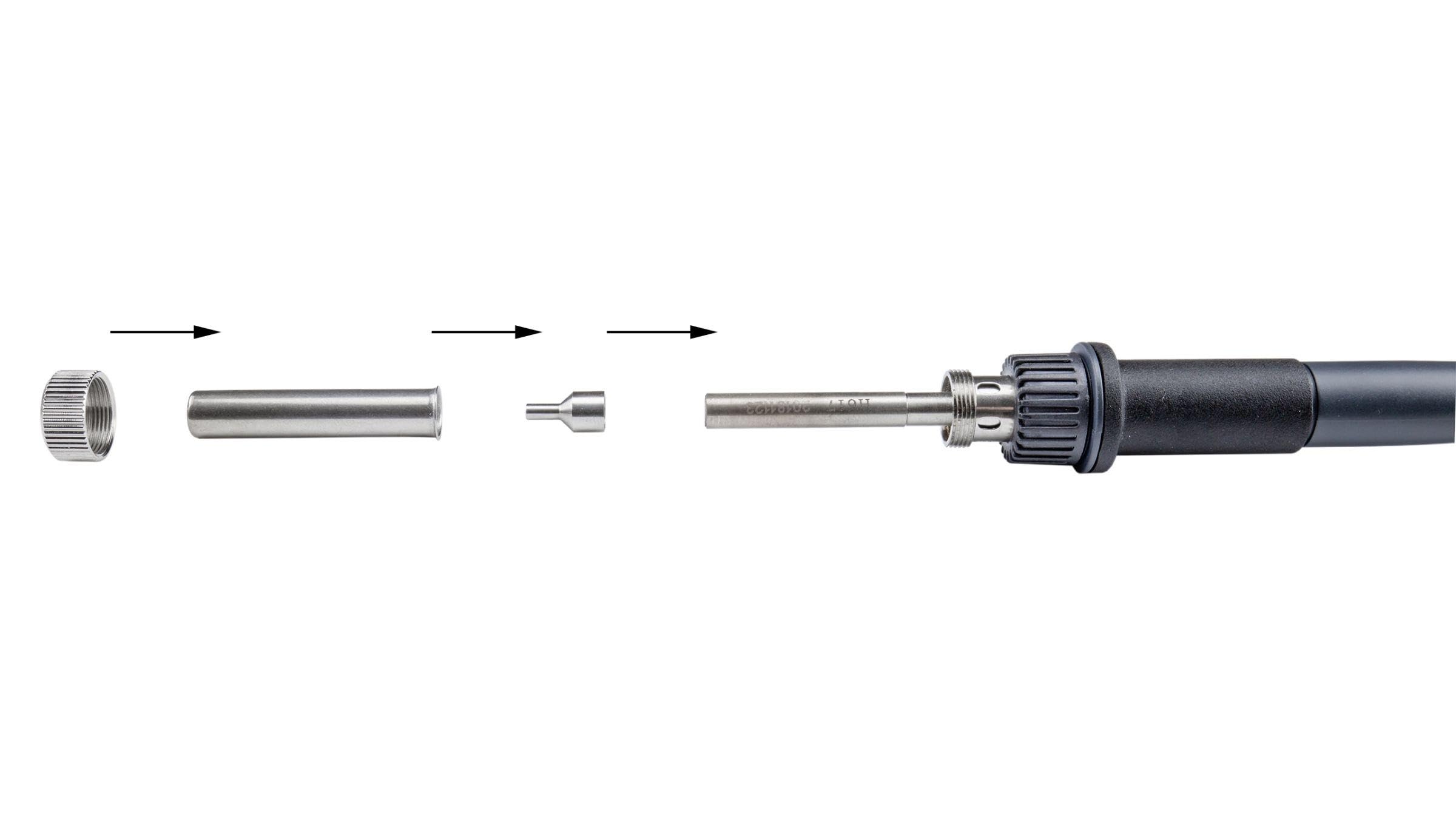 QUICK 860DA Profi Heißluft Lötstation Set digital regelbar 120 Watt Temperaturbereich 100-450 °C SMD Reworkstation/Kalibrierfunktion/Standby/Auto-Kühlsystem