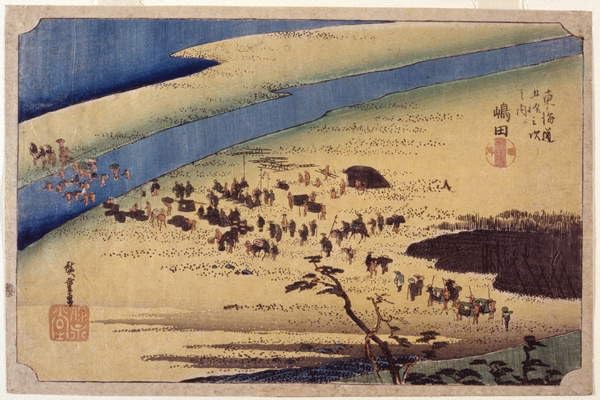 Impression sur toile Hiroshige 60x90 cm pour déco élégante