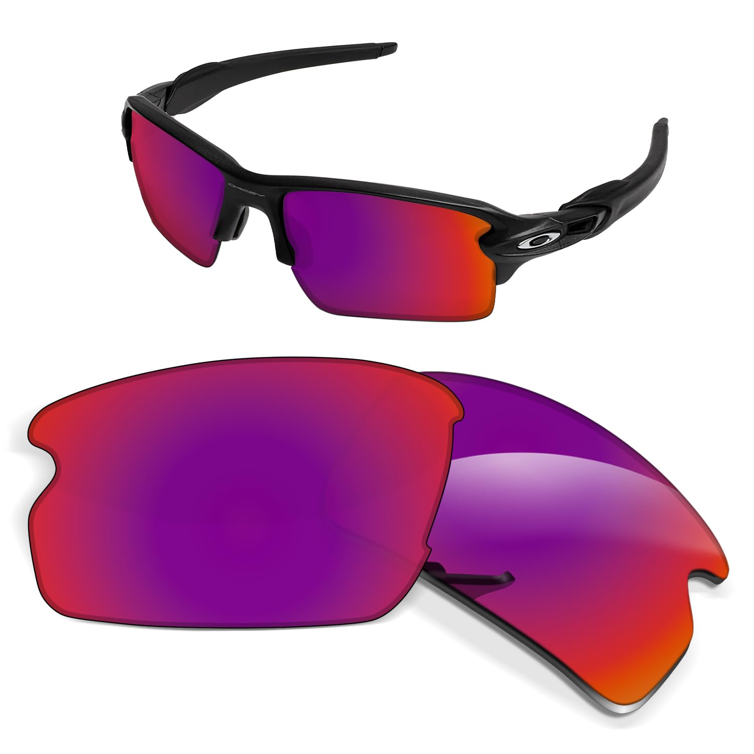Biyxpiv 1.5MM Replacement Lenses Compatible With Oakley Flak 2.0 OO9295 Sunglasses, Anti-Scratch and Impact Resistant
