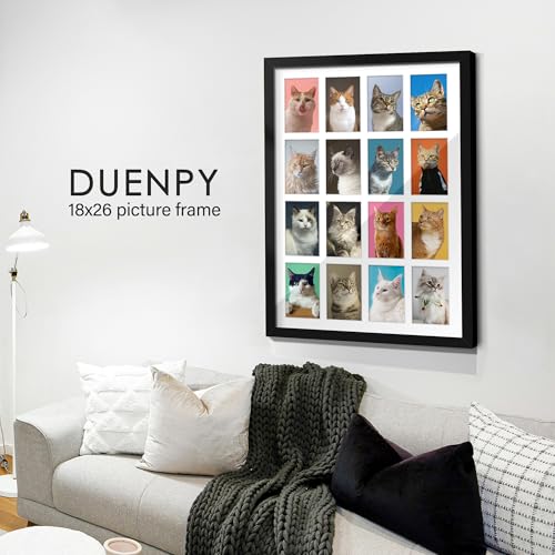 Image of DUENPY 18x26 Collage Picture Frames Display Sixteen 4x6 Picture Collage Wall Decor Wall Hanging or Tabletop Black