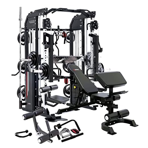 MiM USA Hercules Ex Commercial Smith Machine & Functional Trainer, All-in-One Gym Trainer W/ 400 Lbs. Weight Stack & 24 Attachments