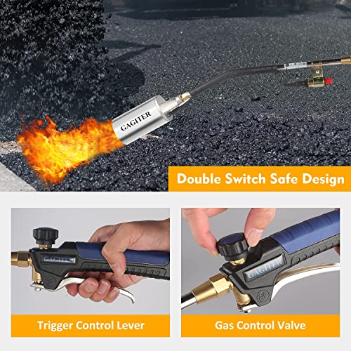 Propane Torch Weed Burner Kit,Weed Torch 800,000 Btu Blow Torch With 9.8 Ft Hose Heavy Duty Flamethrower With Turbo Trigger For Flame Weeding,Roofing, Melting Ice Snow (Blue) #TOP3