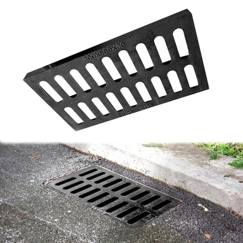 Griglia di drenaggio for canale in ghisa, copertura for fognatura ad alta resistenza, filtro for trincea, griglie for vialetti d'accesso for seminterrati, for scarico esterno(50x40x4cm/20x16x1.6in)