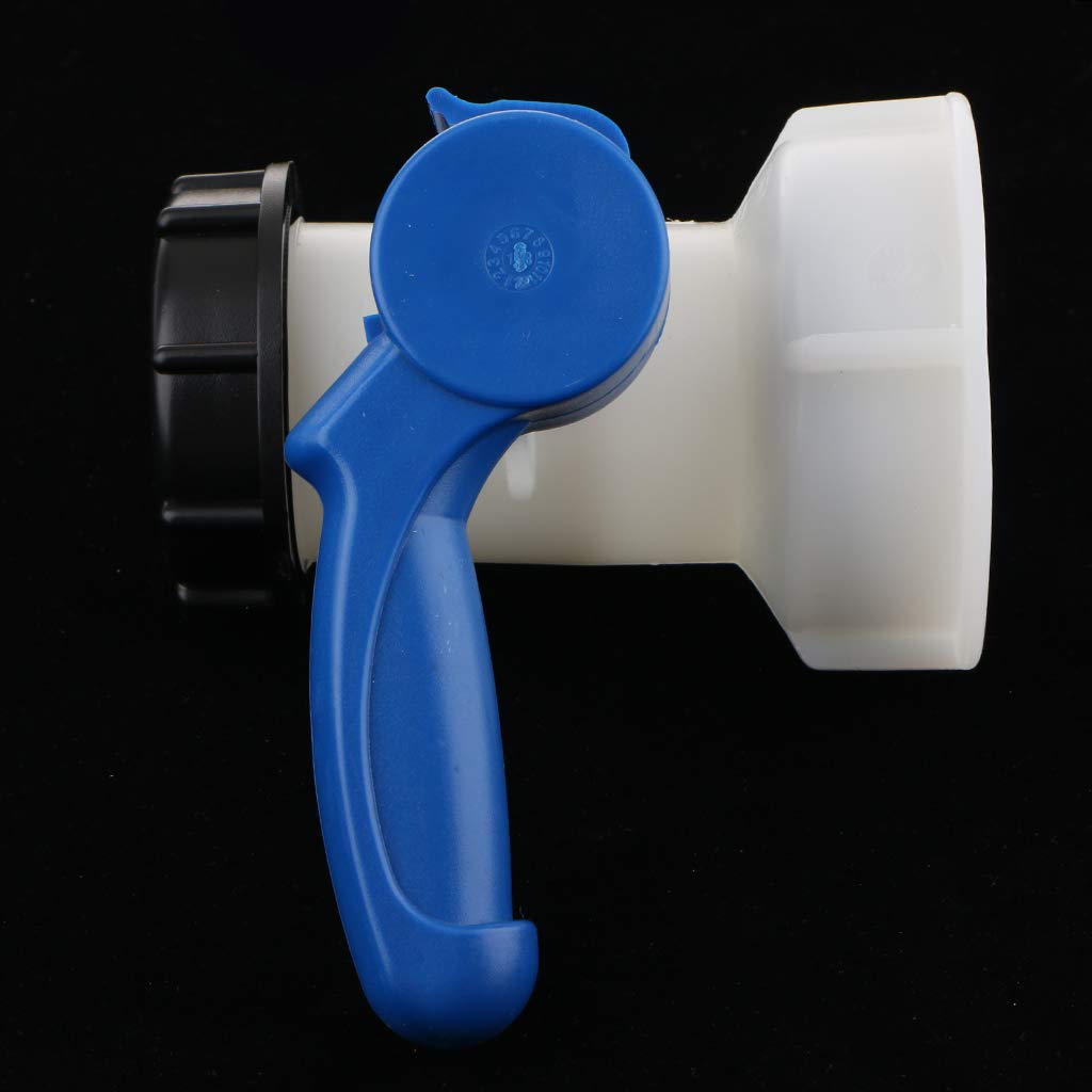 2 x 1000L Adaptador con grifo para depósito de agua de lluvia, llave de paso, entrada de 75 mm de diámetro interior