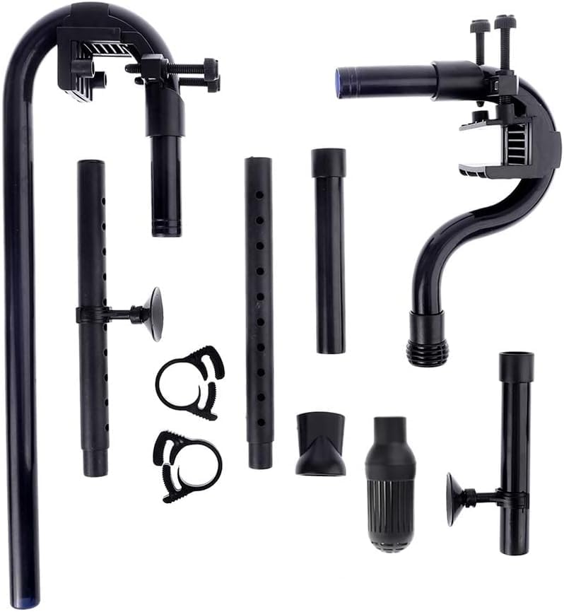 Zodazoqa Aquarium water inlet/outlet pipe set, external filter, water pipe fittings, water inlet/outlet pipe, external aquarium pipe, aquarium filter parts, black