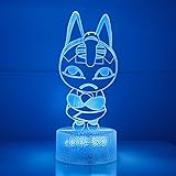 Mzcyfuy 3D Night Light, 16 Color Changing Cartoon USB Desk Lamp Illusion Lighting with Remote Control for Home Decor Gift for Kids. (Ankha)