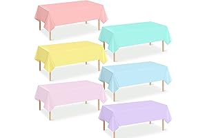 Rectangle Pastel Tablecloths 6Pcs,Rainbow Mix Color Tablecloths Disposable Rainbow Rectangle Table Covers for Birthdays,Easter,Weddings,Party Decoration