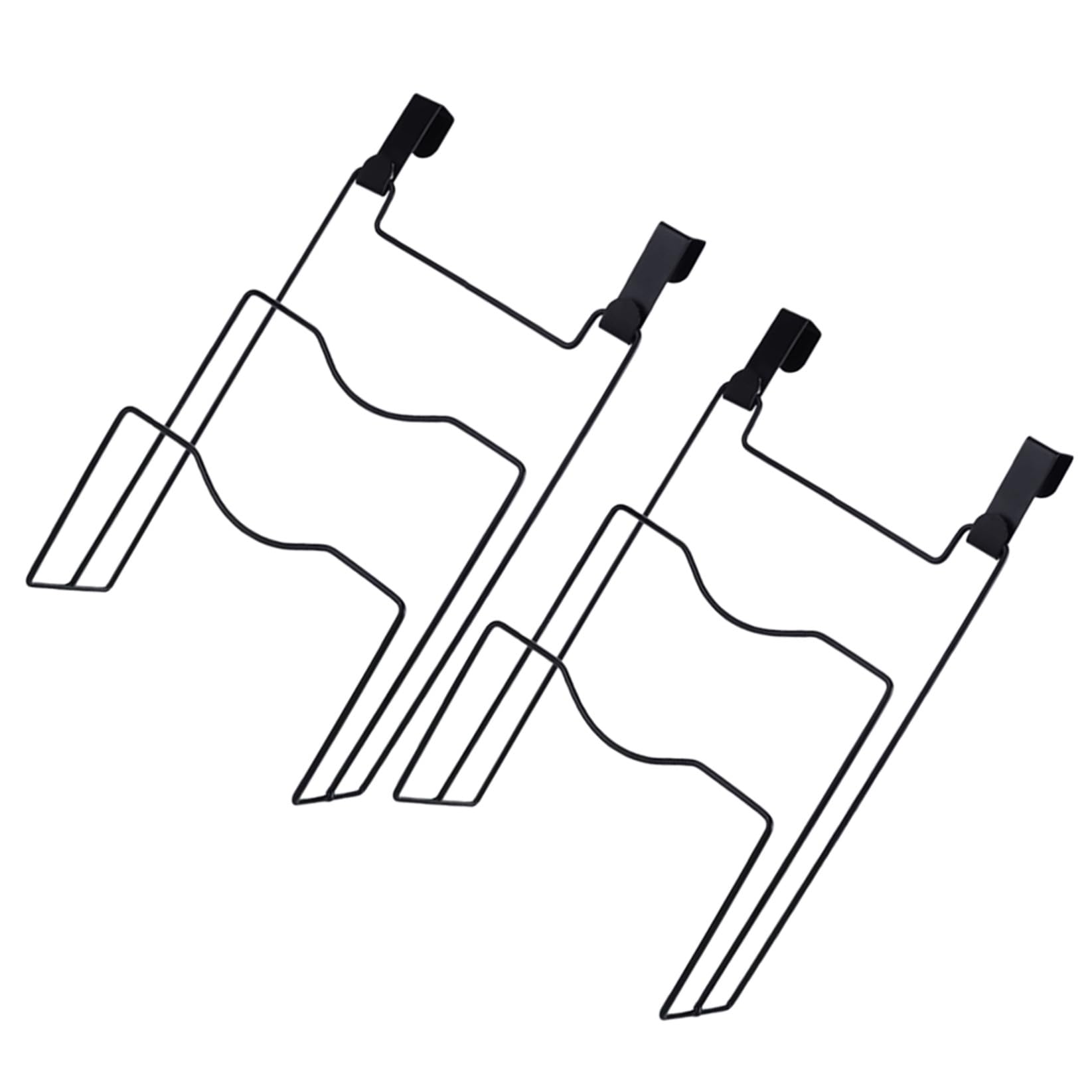 2 Stück Topfdeckelhalter für Schranktüren aus Eisen, Schwarz