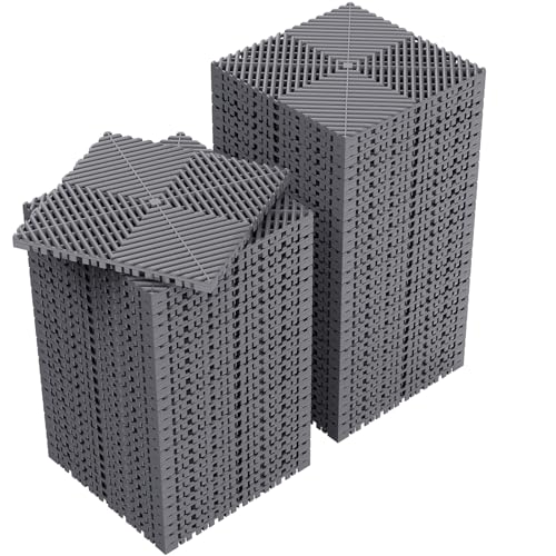 Jocoevol 60-Pcs Interlocking Tile, 12" x 12" Indoor/Outdoor Self-Drainage Interlocking