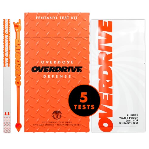 Fentanyl Test Strips, 5 Pack by Overdrive Defense, Drug Testing Kit for Liquid & Powder Substances, Rapid Detection, Highly Sensitive & Easy to Use