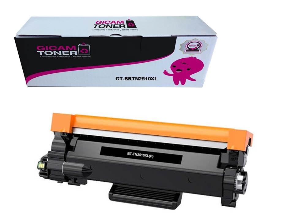 GICAM Toner TN2510XL Toner Alternativo Brother TN2510. DCP L2620D, DCP L2627DW, DCP L2627DWE, DCP L2627DWXL, DCP L2660DW, DCP L2665DW, HL L2400DW, HL L2400DWE, HL L2445DW, HL L2447DW, HL L2865DW.