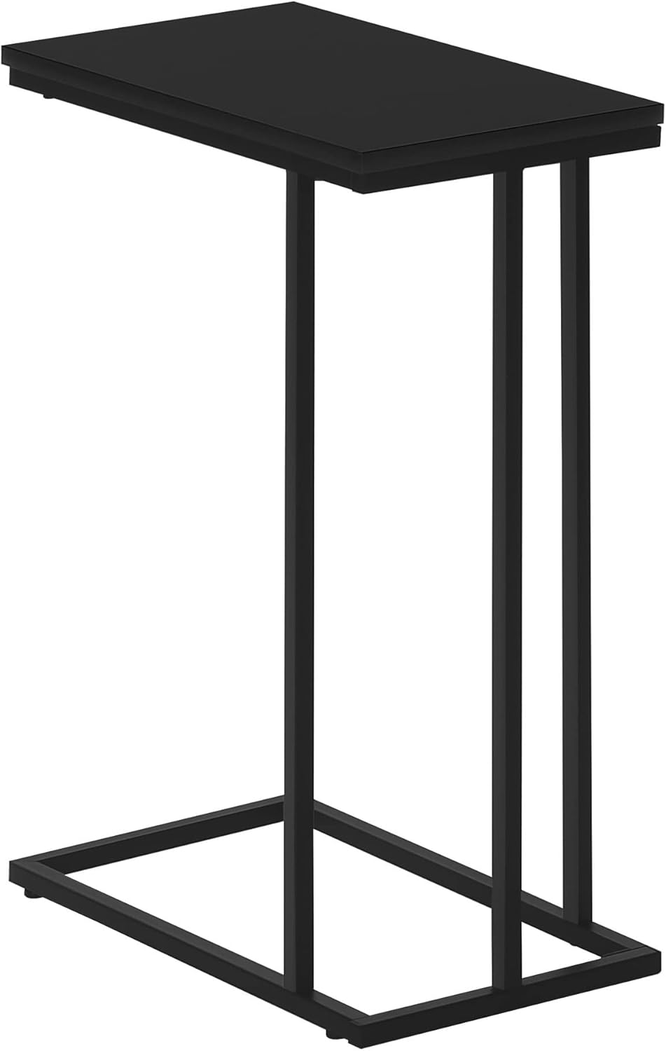 Monarch Specialties I 3467 Accent Table, C-Shaped, End, Side, Snack, Living Room, Bedroom, Metal, Laminate, Black, Contemporary, Modern