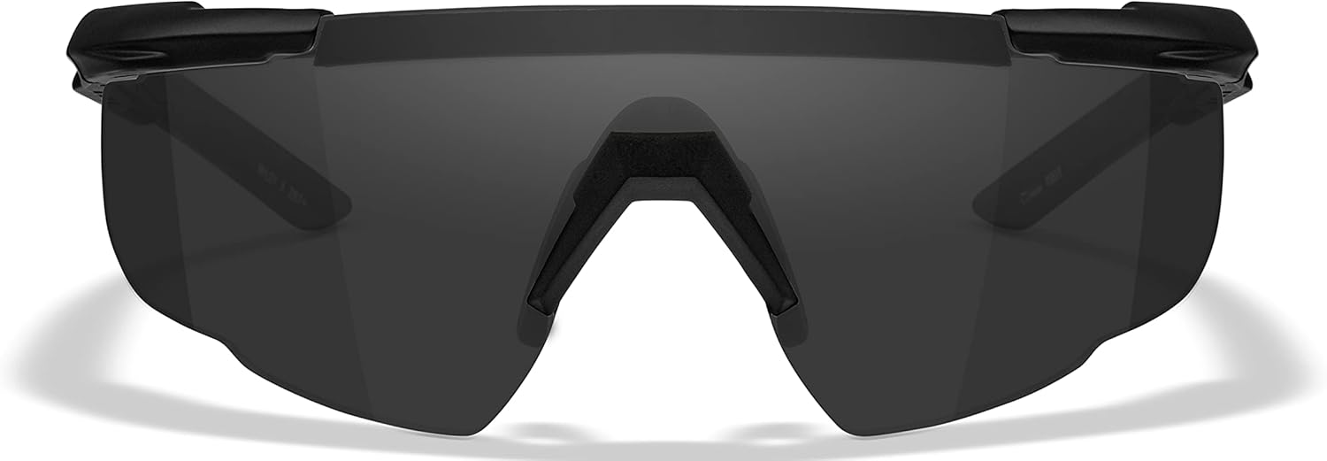Wiley X Saber Advanced Shooting Glasses, Safety Sunglasses for Men and Women, UV and Eye Protection for Hunting, Biking, and Extreme Sports, Matte Black Frames, Changeable Lenses, Ballistic Rated