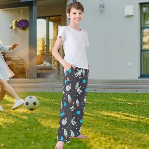 visesunny Boys' Pants Cartoon Space Rocket Planet Star Jogger Pants Elastic Waist Long Bottoms Trousers with Pockets4