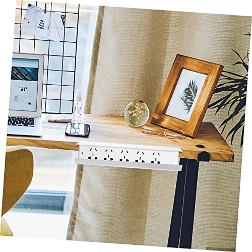 Alipis under Desk Tray No Drill Wire Organizer para almacenamiento eficiente de cables, blanco, pequeño y fácil de instalar miniatura 5