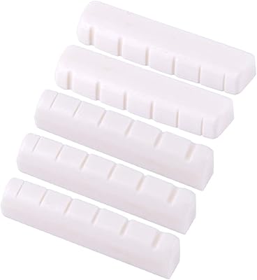 5pcs White 43mm 6 String Pre-Cut Slotted Bone Nut Fit for Electric Guitar Parts