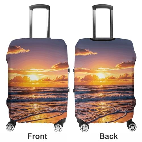 Beach Sunset Waves Luggage Cover Elastic Suitcase Protector Case Anti-Scratch Washable Baggage Covers Protector For Traveling, Aircraft Consignment XL3