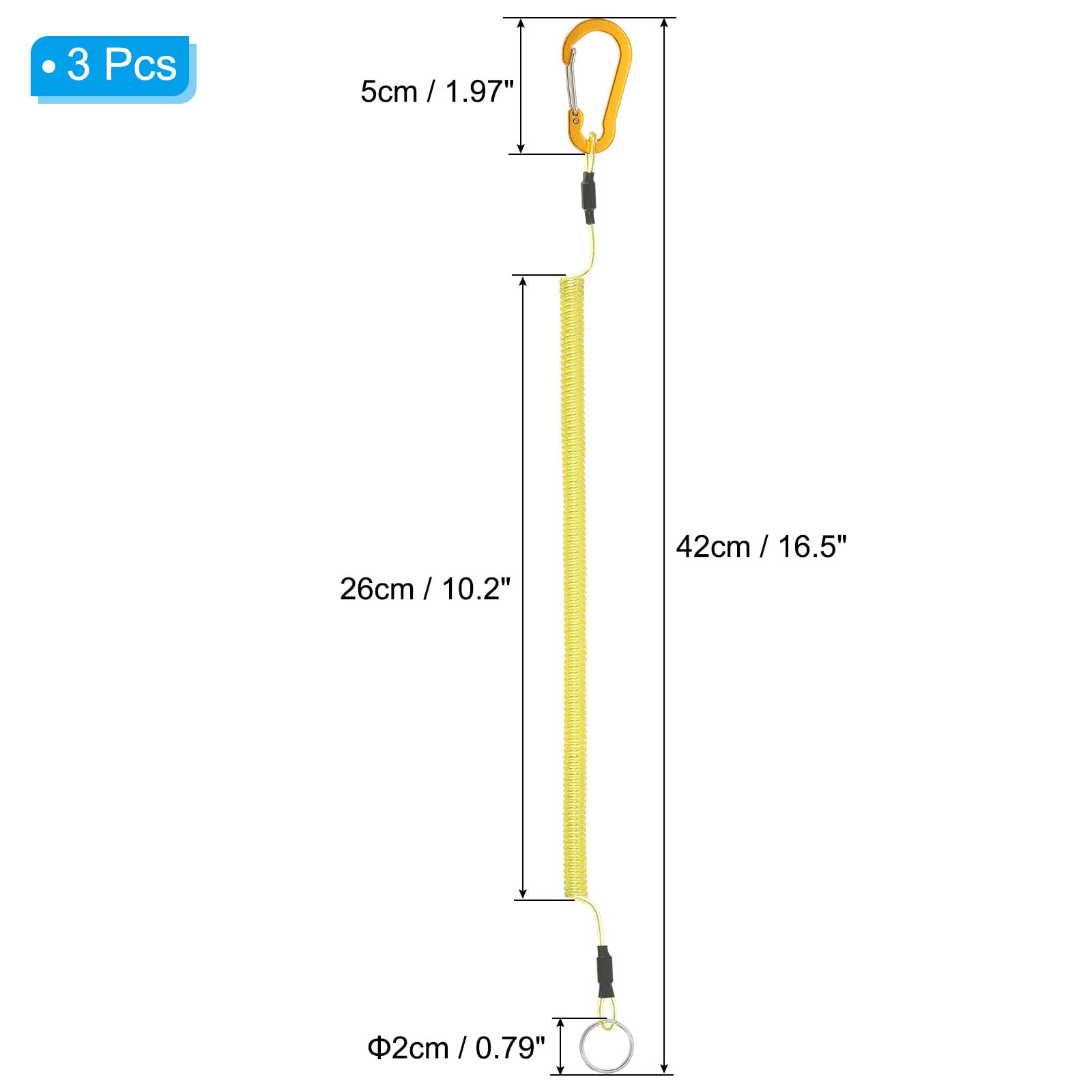 PATIKIL 3pcs Retractable Spring Coil Straps - Image 2