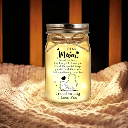 XIZIDA Cadeau d'anniversaire pour maman, veilleuse Mason Jar cadeau d'anniversaire pour maman de la part de sa fille et de son fils, cadeaux pour maman pour la fête des mères, Noël – vue 6