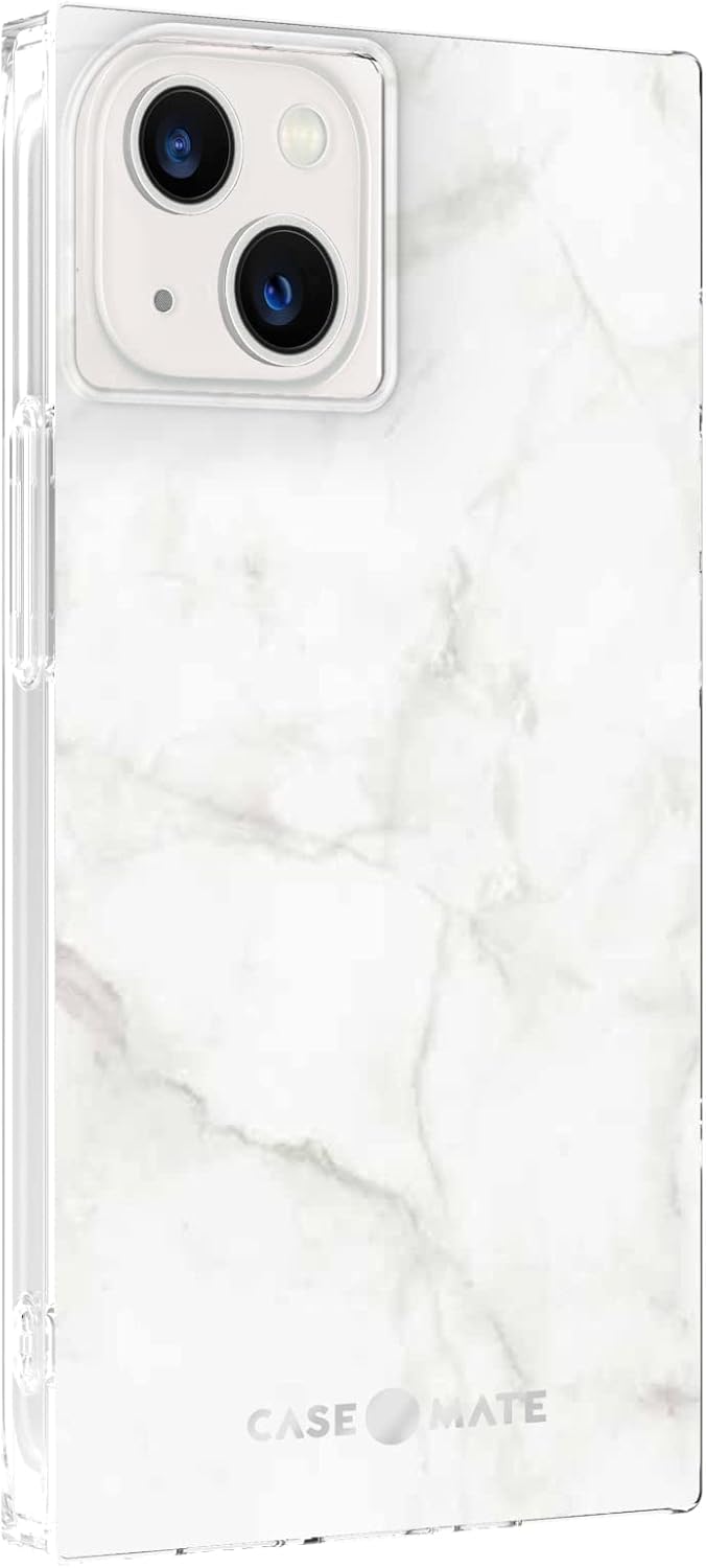 Case-Mate BLOX iPhone 13 Mini Case - White Marble [10FT Drop Protection] [Wireless Charging Compatible] Protective Phone Case for iPhone 13 Mini 5.4", Anti-Scratch, Shockproof, Matte Finish