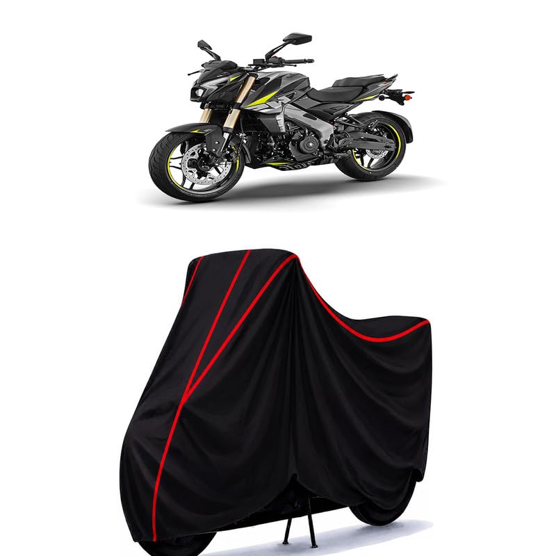 Image of Bajaj Pulsar NS 400Z Water Resistant Bike Cover for All Motorcycles & Rain | Heavy Duty Taffeta Fabric | UV Protection, Dustproof, Scratchproof | All Weather Two Wheeler Body Cover with Elastic Bottom
