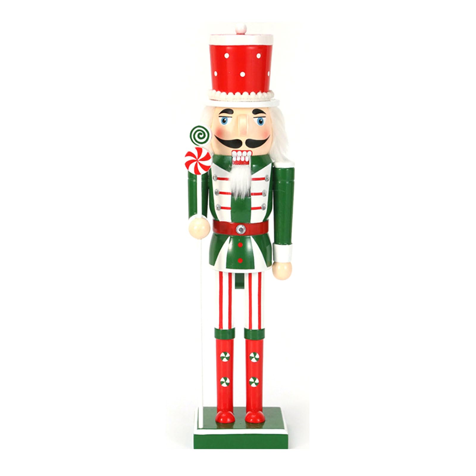 Kalttoy Two Lollipops Christmas Ornaments Wooden Nutcrackers Standing Decorations For Christmas Tree Figures Puppet Gift Nutcrackers Decoration