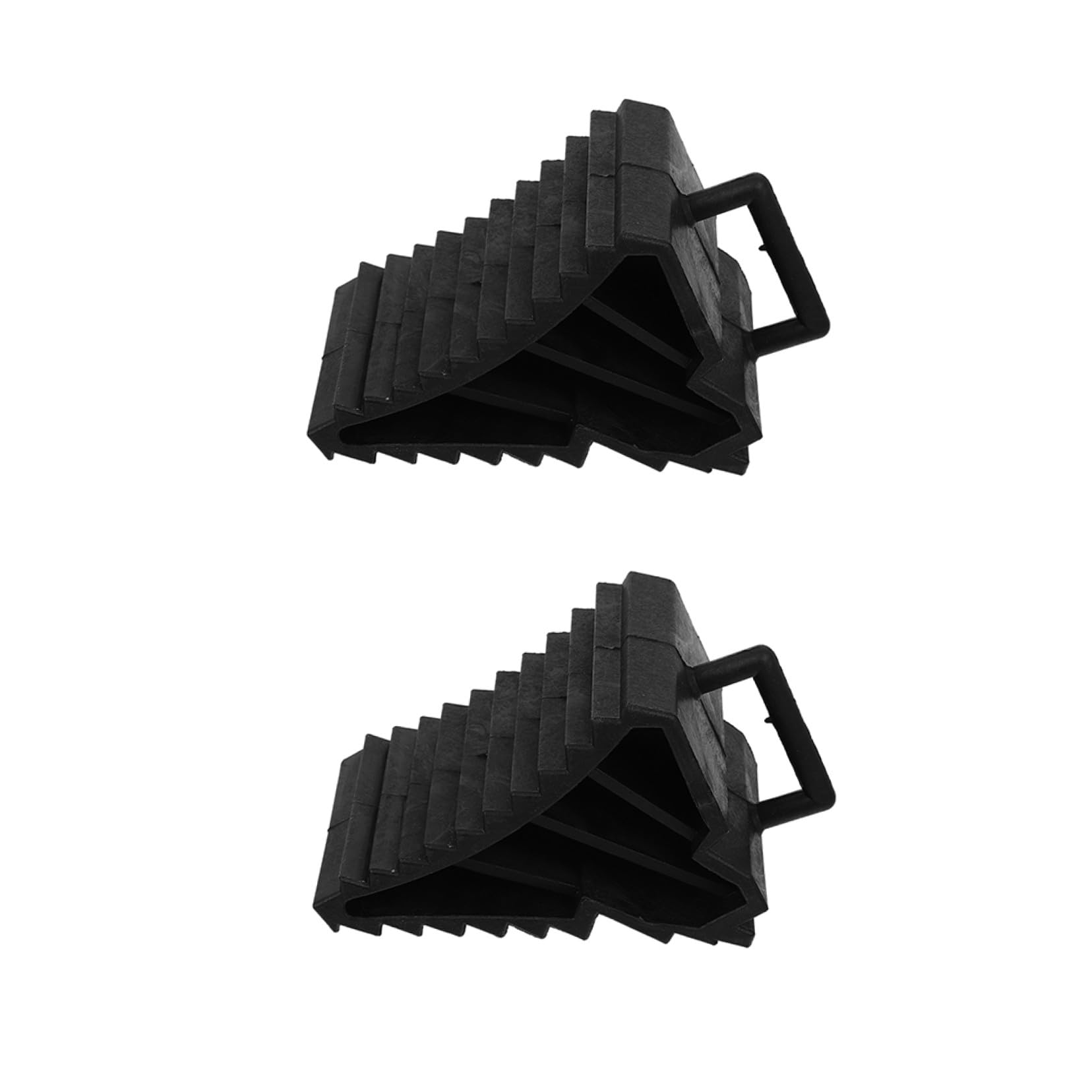 Calzos para Ruedas de Coche Triangulares 2 Piezas PP Negros