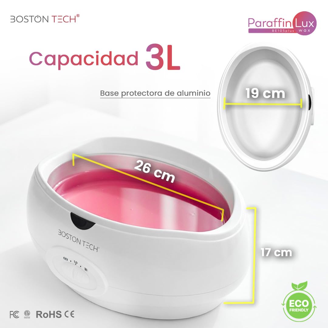 Boston Tech® Baño de Parafina para Manos Maquina parafina que Alivia el Dolor Muscular y Artrosis Capacidad 3L Hidrata y Revitaliza tu Piel Incluye accesorios Premium para uso personal y profesional — view 2