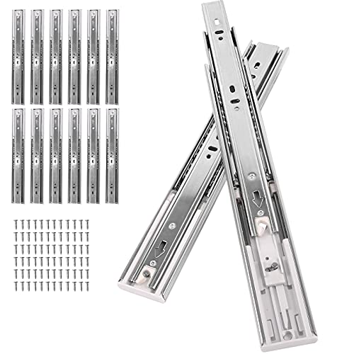 salipt Soft Close Drawer Slides,Drawer Slides 24 inch,6 Pairs,Cabinet Drawer Slides,Full Extension Ball Bearing Drawer Slides Hardware 3-Section, Less Noise,100 LB Capacity