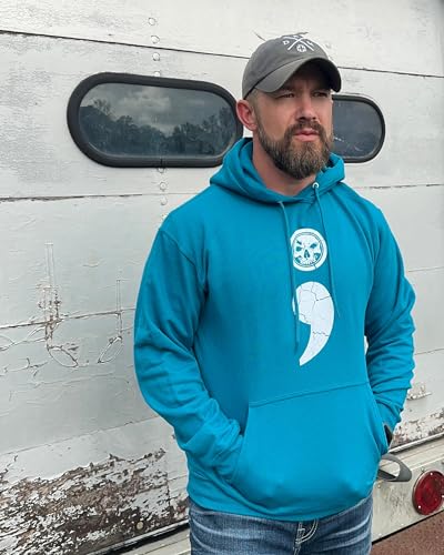 Demons Behind Me Semicolon Unisex Teal Hoodie3