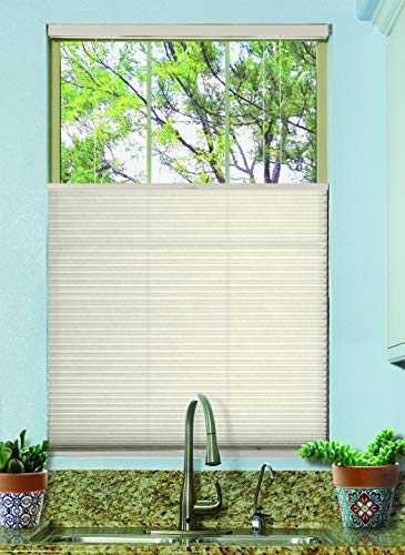 BlindsAvenue Cordless Top Down Bottom Up Cellular Honeycomb Shade, 9/16" Single Cell, Light Filtering, Fawn, Size: 57" W x 48" H