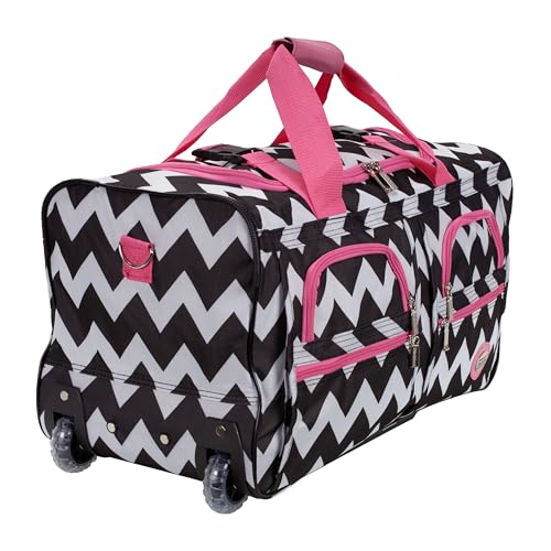 Image of Rockland Rolling Duffel Bag, Black, 22 inch
