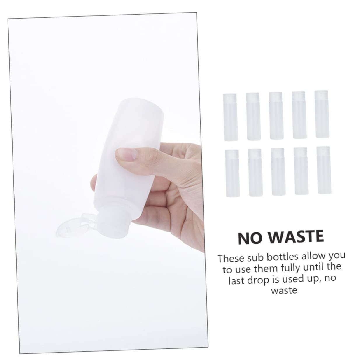 POPETPOP 50pezzi Bottiglie Vuote Per Viaggio Flaconi Ricaricabili Chic Per Cosmetici Contenitori Chiusura Pressione Leggeri e Compatti