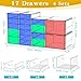 Acrylic Makeup Organizer with 17 Drawers, 4 Pack Clear Bathroom Counter Organizer for Palettes, Cosmetic, and Beauty Supplies,Ideal for Vanity, Cabinet,Desk Organization