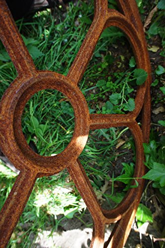 Antikas - Pignon de fenêtre en fer, fenêtre d'écurie pour fenêtre de garage, fenêtre ronde diamètre env. 60 cm
