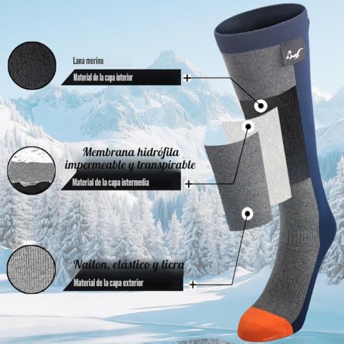 Calcetines impermeables de lana merino OTTERSHELL altos y respirables para montaña 4