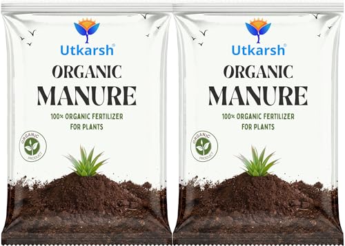 Image of Utkarsh Organic Manure for Potted Plants, Organic Fertilizer for Home Garden, Crops, & Nursery, Khaad for Flowers, Vegetables & Lawn (1.8 Kg; Pack of 2 of 900 gm)