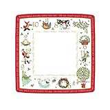 Christmas Paper Plates Christmas Salad Plates Christmas Party Plates Holiday Party Decorations Disposable Plates On the 12th Day 7.25' x 7.25' Pk 16