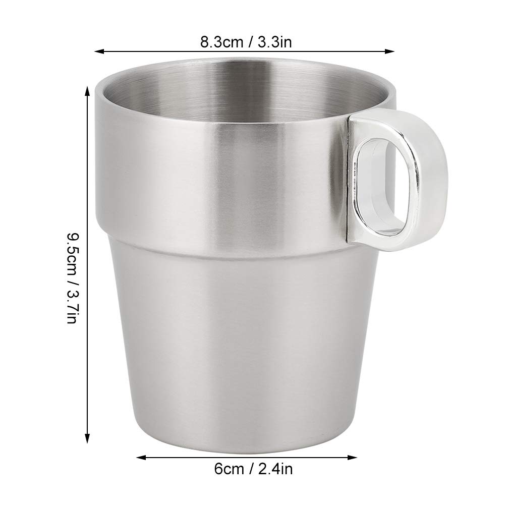 6pcs Stainless Steel Coffee Mug, 10oz Metal Cups Aluminum Cups, Double Walled Metal Cups Camping Mugs with Mug Stand for Water Coffee Cup Set